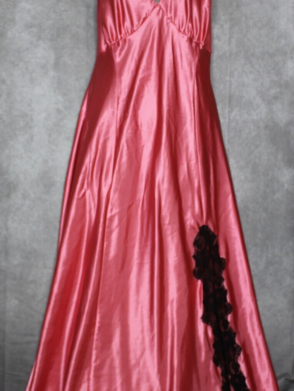 Frederick's of Hollywood Floor Length Halter Gown with Lace Slit Size 1X